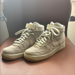 Nike Air Force 1’s High-Top Sneakers in Beige
